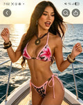Women's Animal Print Lily Flower BikiniSwimming Suit